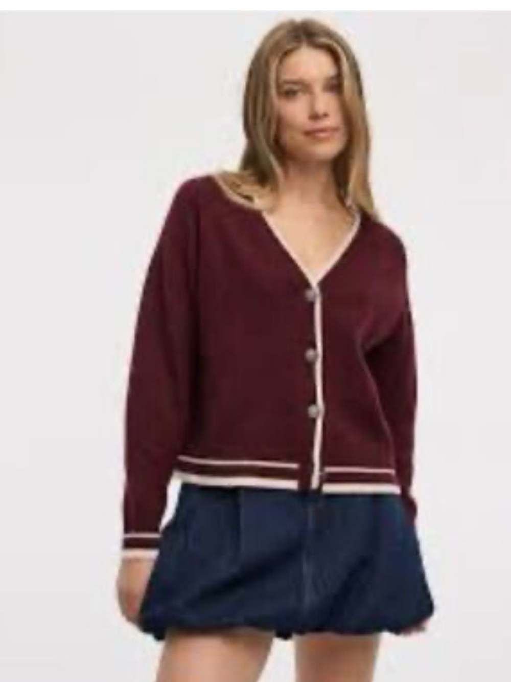 Reitmans burgundy cardigan